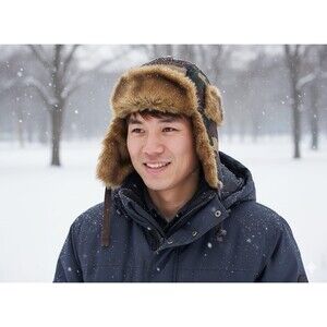 Aldo Brown Camouflage Hat with Faux Fur Camuflaje Cap